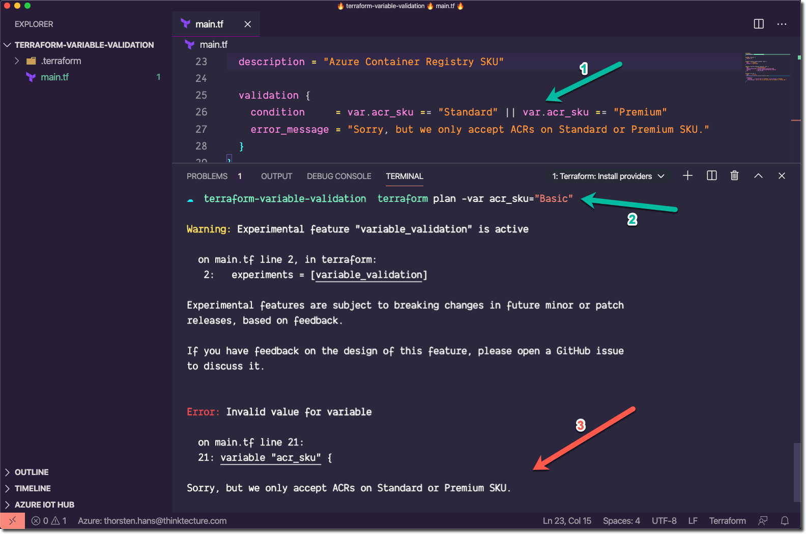 Terraform - Custom validation rule