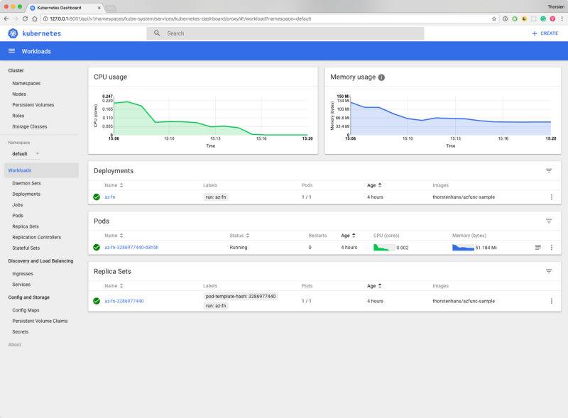 Kubernetes cluster with downscaled deployment