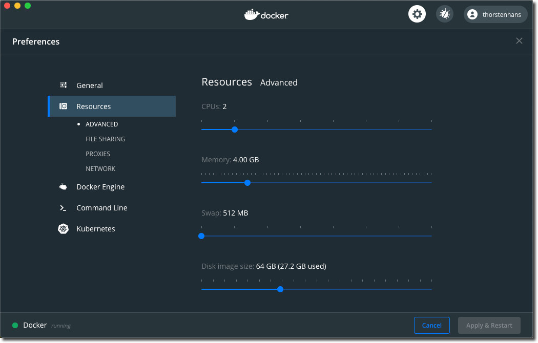 Docker Desktop - Virtual host limits