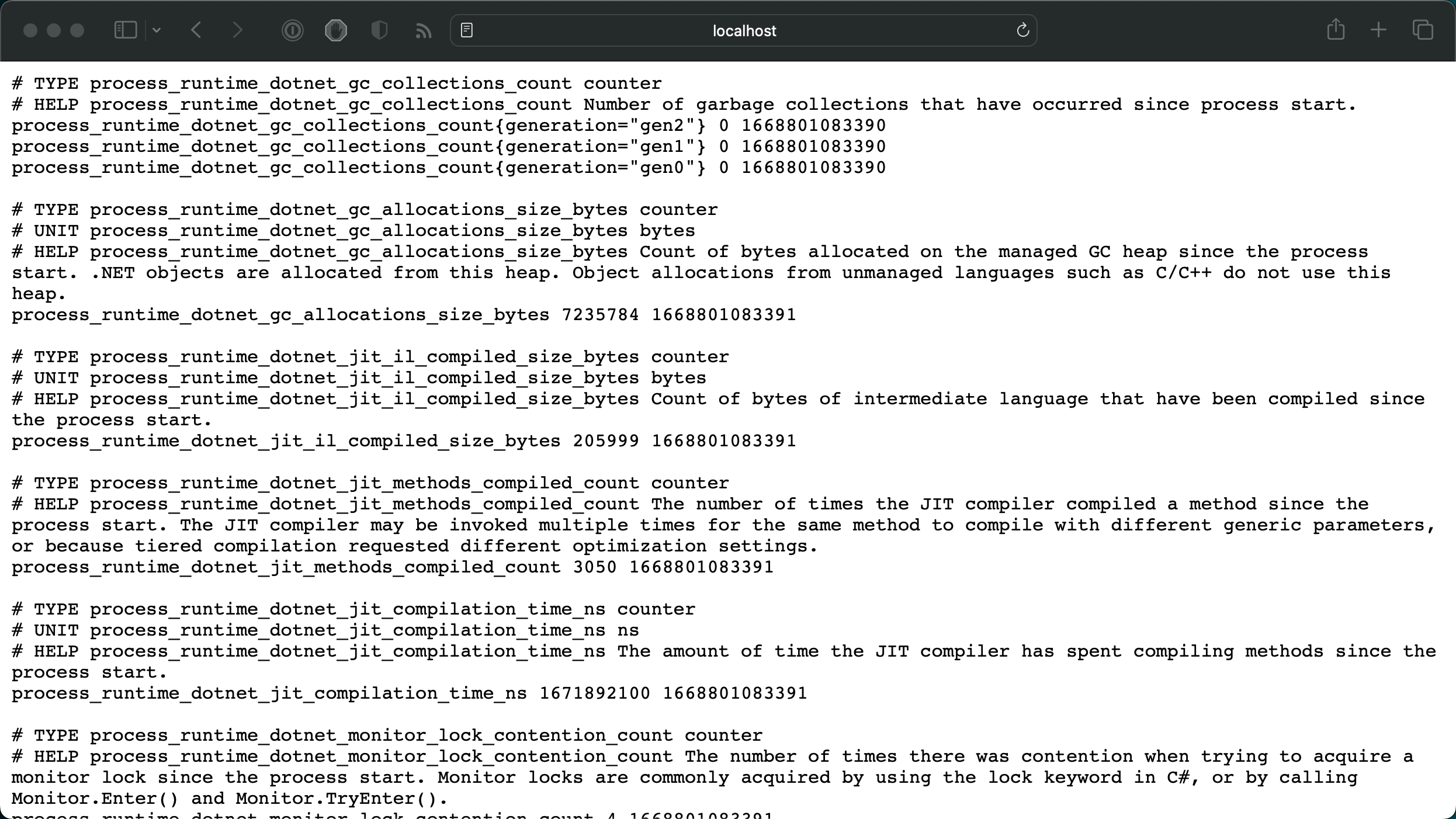 Metrics exposed via OpenTelemetry