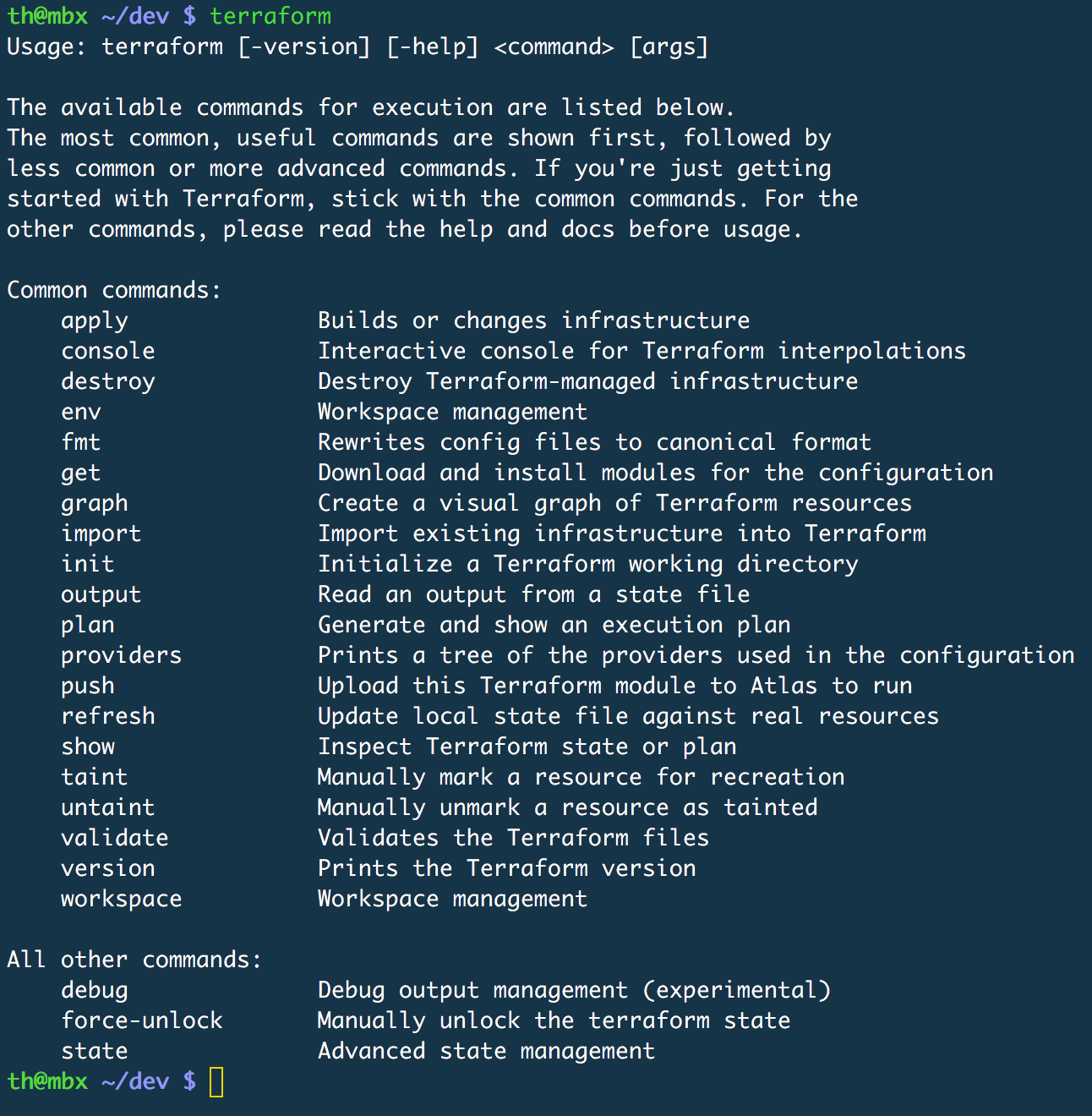 A working Terraform installation