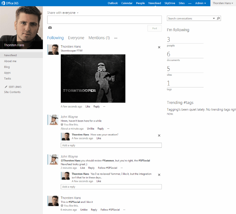 SharePoint Social Feed